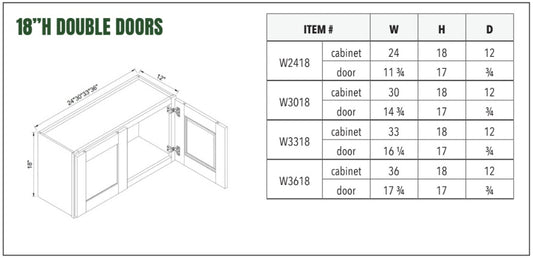 18”H DOUBLE DOORS