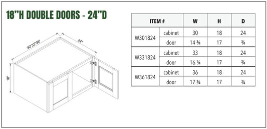 18”H DOUBLE DOORS - 24”D