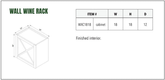 WALL WINE RACK 18 x 18