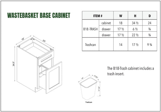 WASTEBASKET BASE CABINET