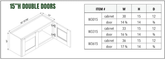 15”H DOUBLE DOORS
