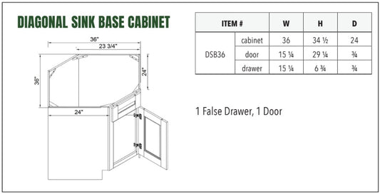 DIAGONAL SINK BASE CABINET
