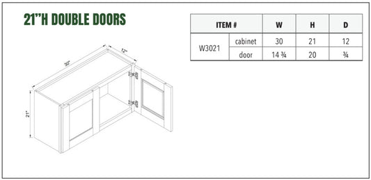 21”H DOUBLE DOORS