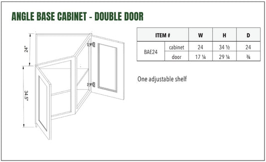 ANGLE BASE CABINET - DOUBLE DOOR