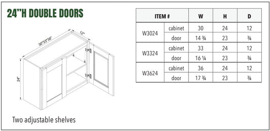 24”H DOUBLE DOORS