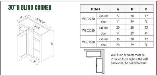 30”H BLIND CORNER