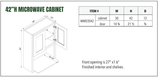 42”H MICROWAVE CABINET