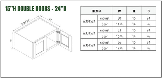 15”H DOUBLE DOORS - 24”D