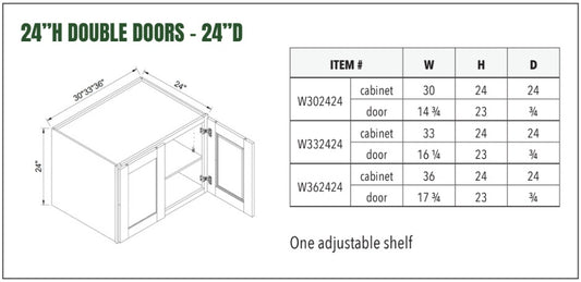 24”H DOUBLE DOORS - 24”D