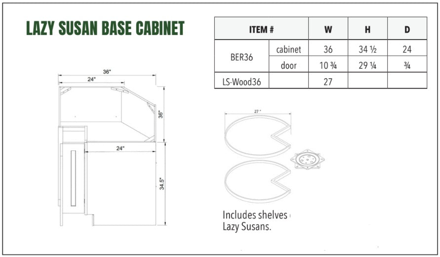 LAZY SUSAN BASE CABINET 36