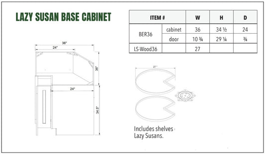 LAZY SUSAN BASE CABINET 36