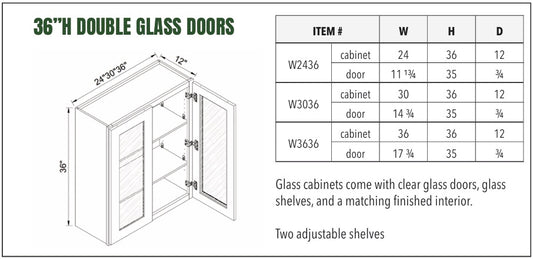 36”H DOUBLE GLASS DOORS