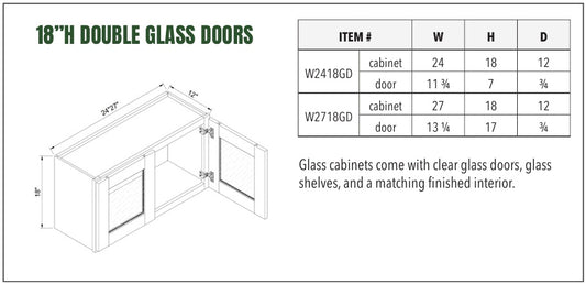 18”H DOUBLE GLASS DOORS