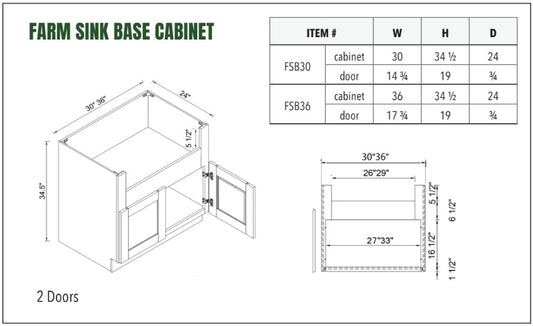 FARM SINK BASE CABINET