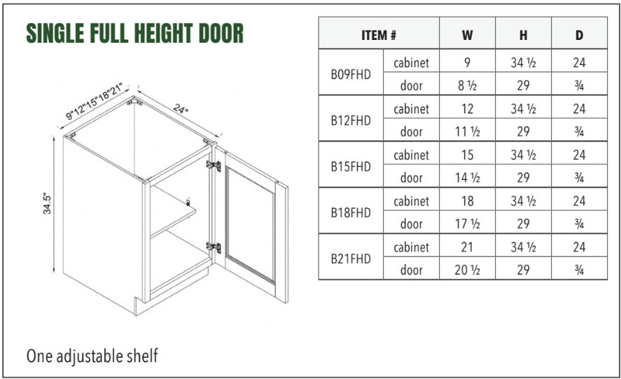 SINGLE FULL HEIGHT DOOR