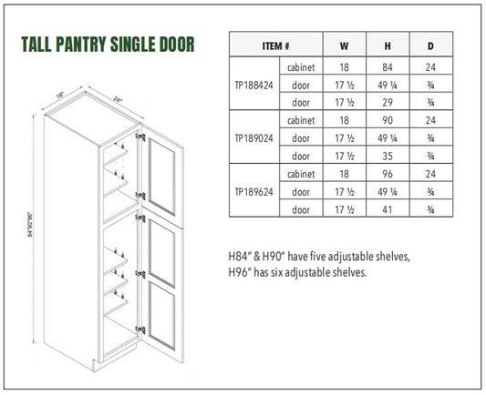 TALL PANTRY SINGLE DOOR