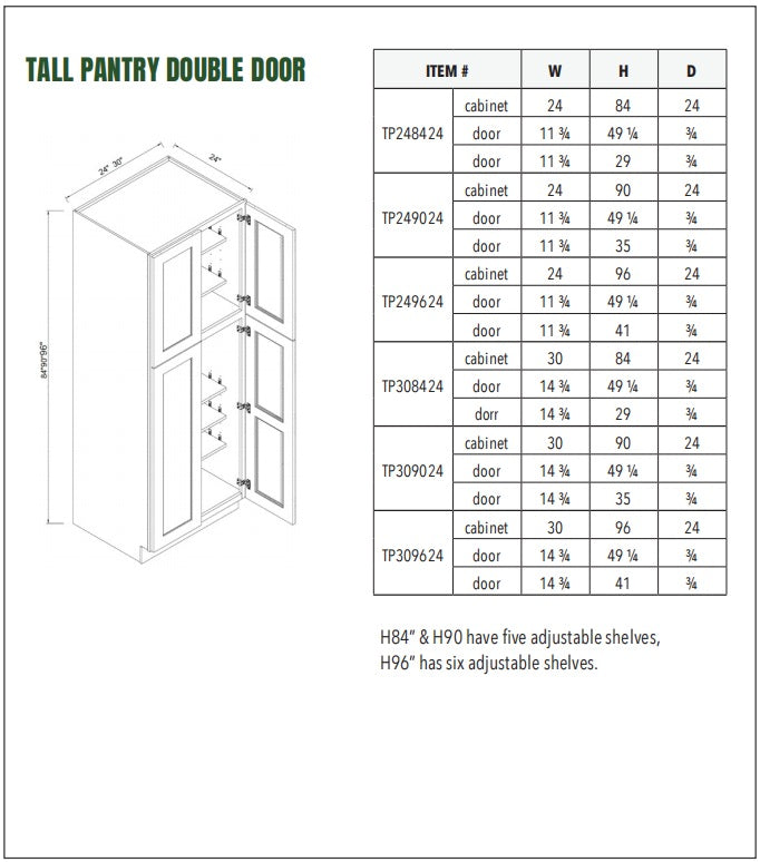 TALL PANTRY DOUBLE DOOR